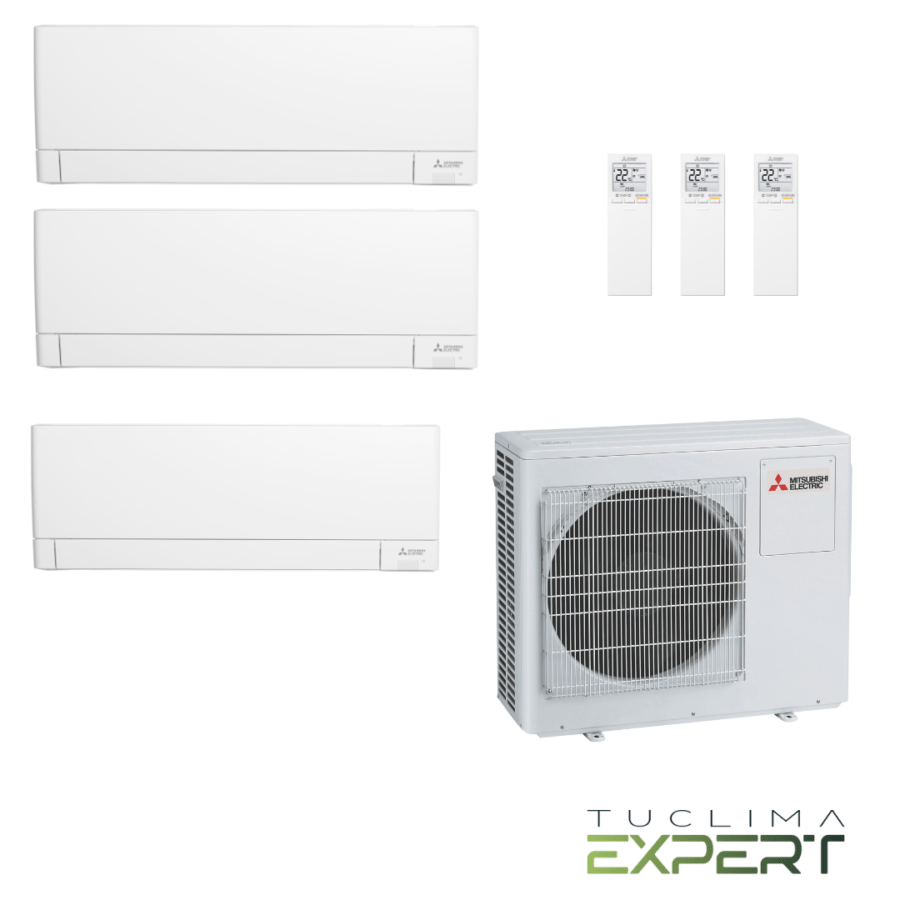 Aire Acondicionado Multi Split Pared 3x1 de Mitsubishi Electric MXZ-3F54VF + MSZ-AY15VGK + MSZ-AY20VGK + MSZ-AY25VGK
