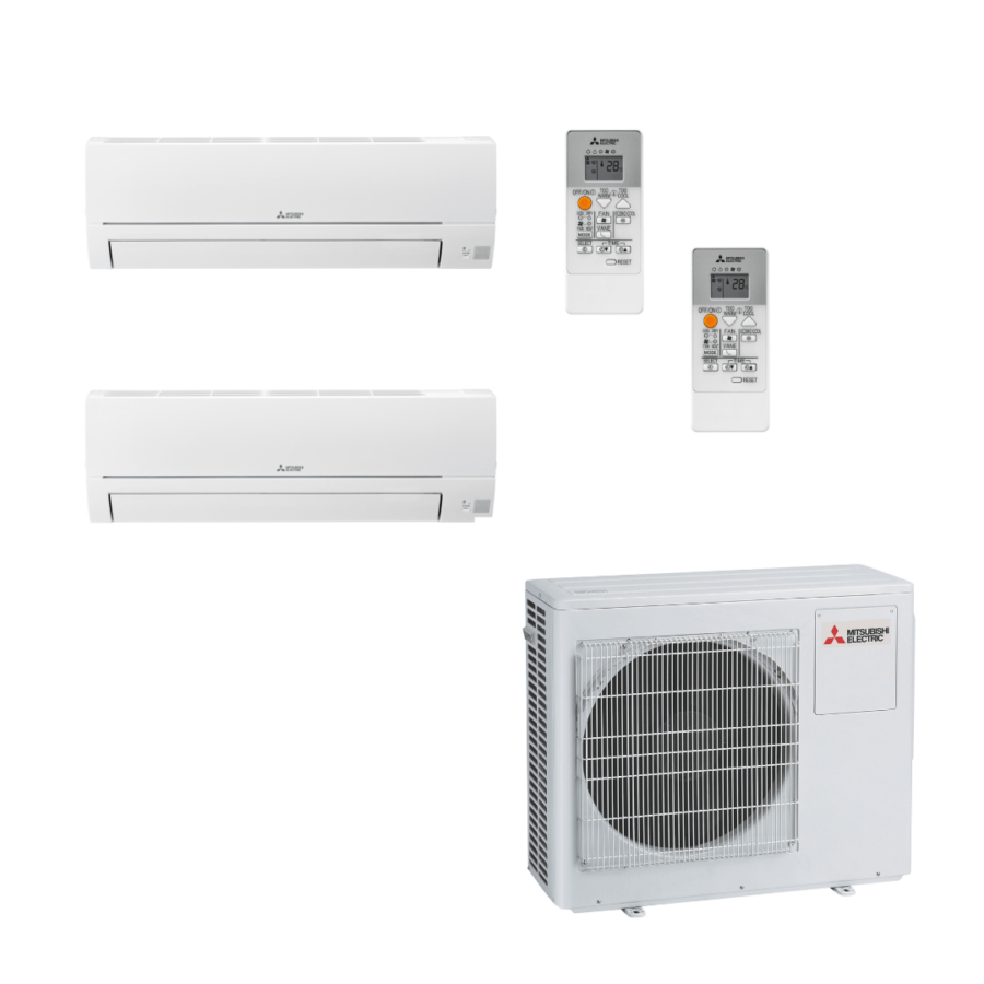 Aire Acondicionado Mitsubishi Electric Multi Split Pared 2x1: MXZ-2HA40VF + MSZ-HR25VFK + MSZ-HR35VFK