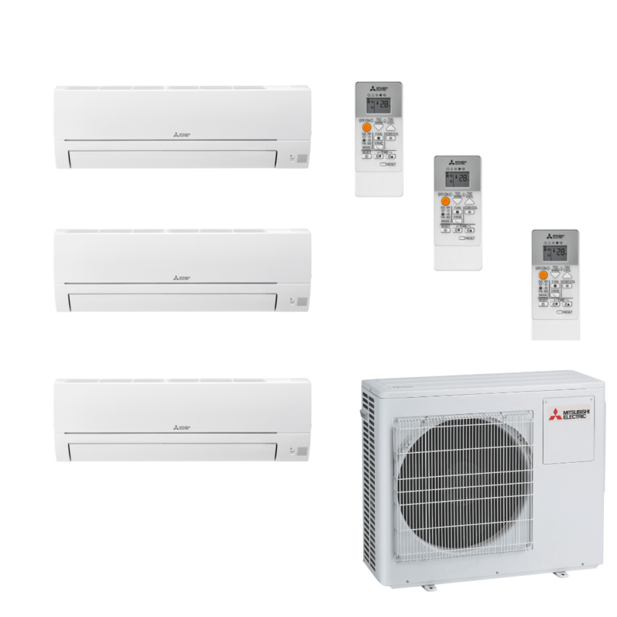 Aire Acondicionado Multi Split Pared 3x1 de Mitsubishi Electric MXZ-3HA50VF + MSZ-HR25VFK (3)