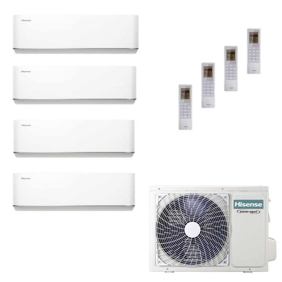 Aire Acondicionado 4x1 Hisense 4AMW81U4RJC + HC25YC00G (3) + HC35WU00G con instalación incluida en Madrid